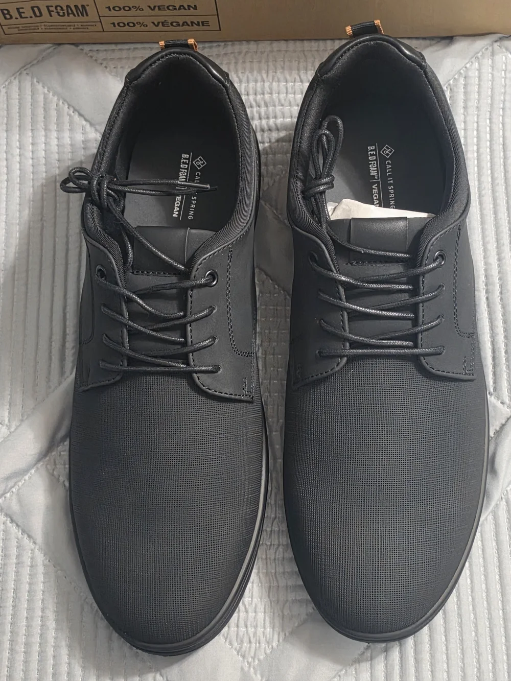 Call It Spring Wistman Casual 100% Vegan Black Oxford Shoes Men's Size 13 NEW